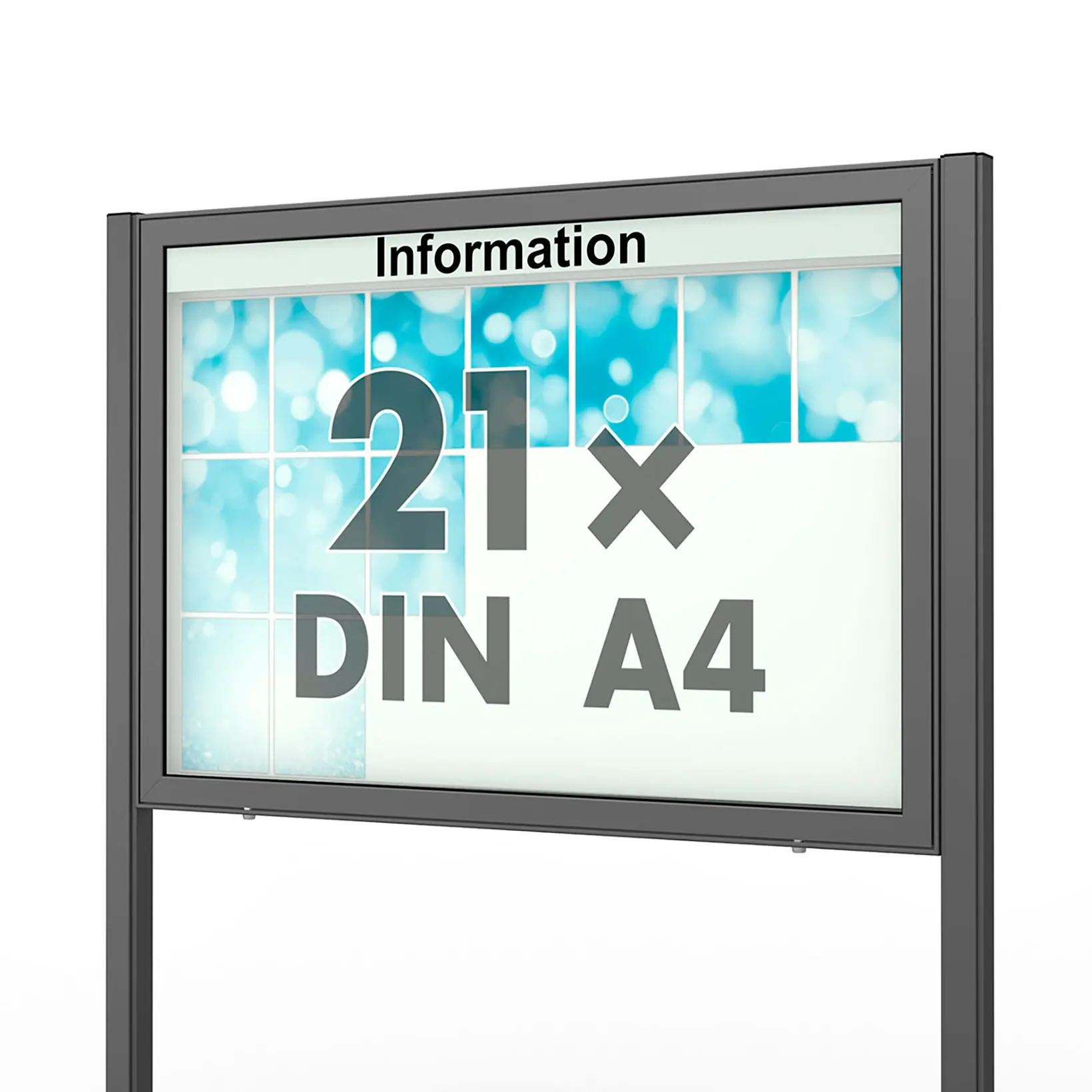 21 x DIN A4 Schaukasten Planus - mit Standbeinen - DB 703 (anthrazit)